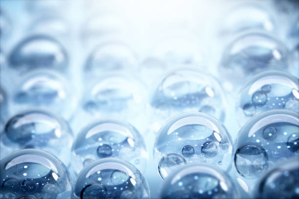3D rendering of water droplets