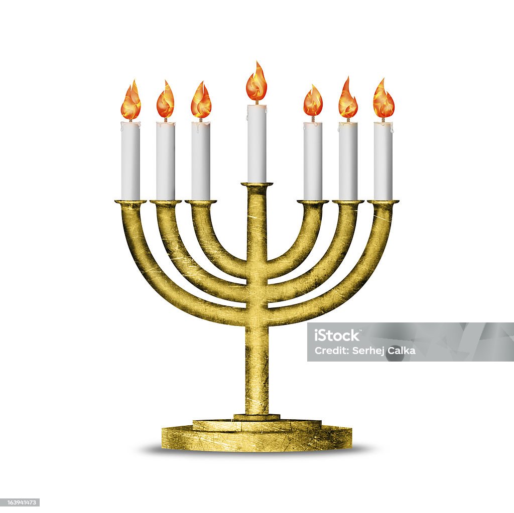 Hanukkah e todos os aspectos relacionados - Ilustração de Castiçal royalty-free