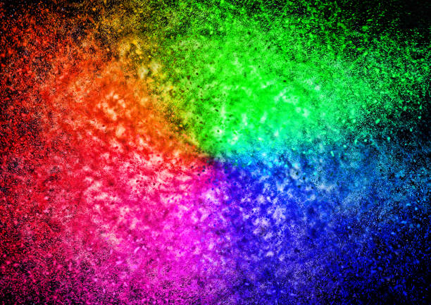 Abstract background with swirling colorful particles in color concept