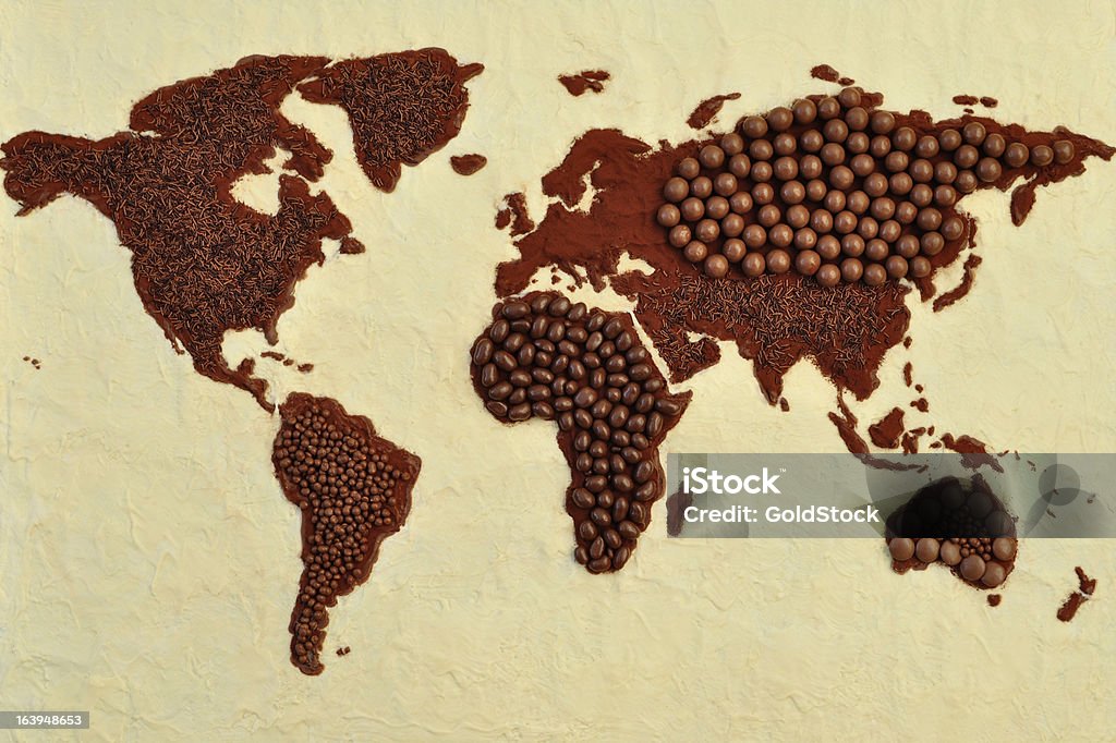 Chocolate World Map - Lizenzfrei Schokolade Stock-Foto