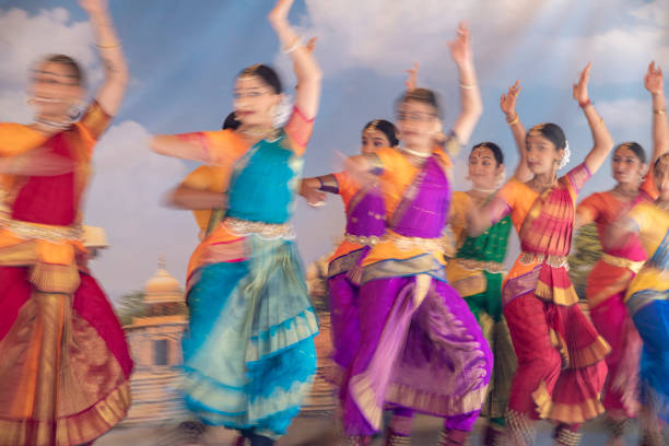Sydney,Australia - October 24,2015: Women performing a Bollywood dance in the annual Parramasala festival. It has expanded from an Indian event to include African and South American culture.