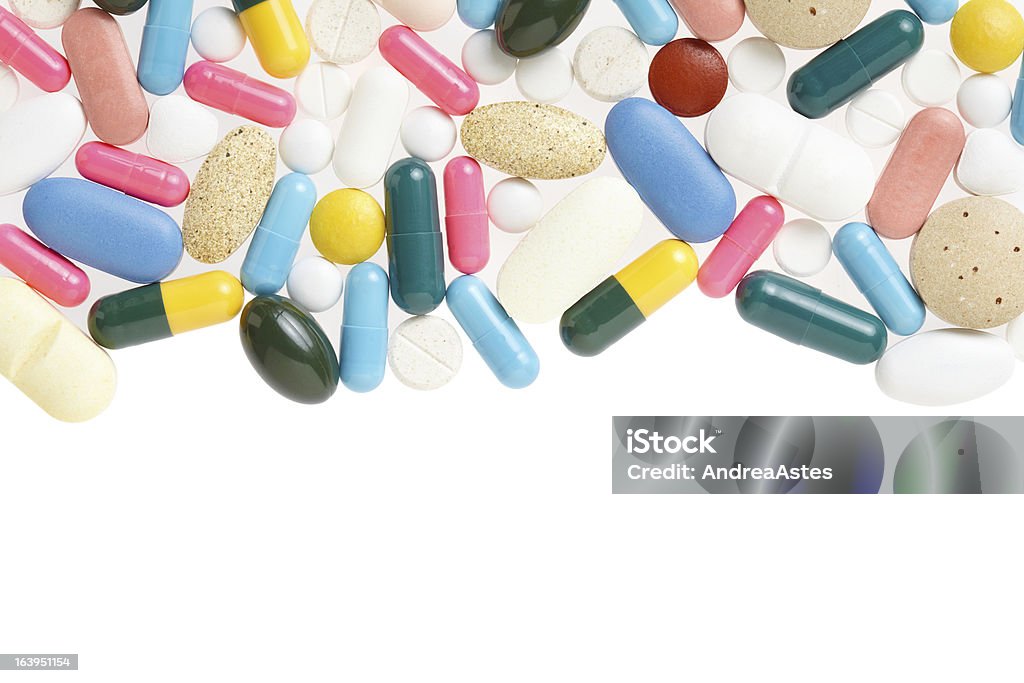 Pill e colorida medical Cápsula de fronteira - Foto de stock de Amarelo royalty-free