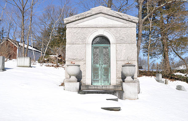 istock Mausoleum Tomb during winter snow 163952845