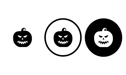 icon pumpkin halloween black outline for web site design 
and mobile dark mode apps 
Vector illustration on a white background