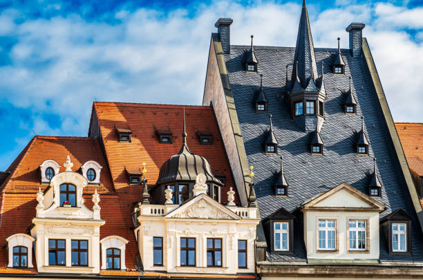 edificios históricos en el casco antiguo de Leipzig - Alemania - foto de stock