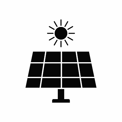 Solar panel shading icon, green power technology