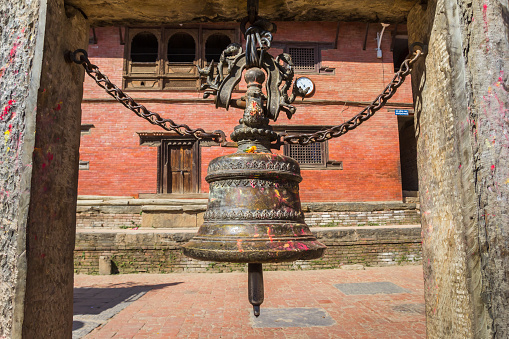 Large bell at the Bagh Bhairab temple in Kirtipur, Nepal