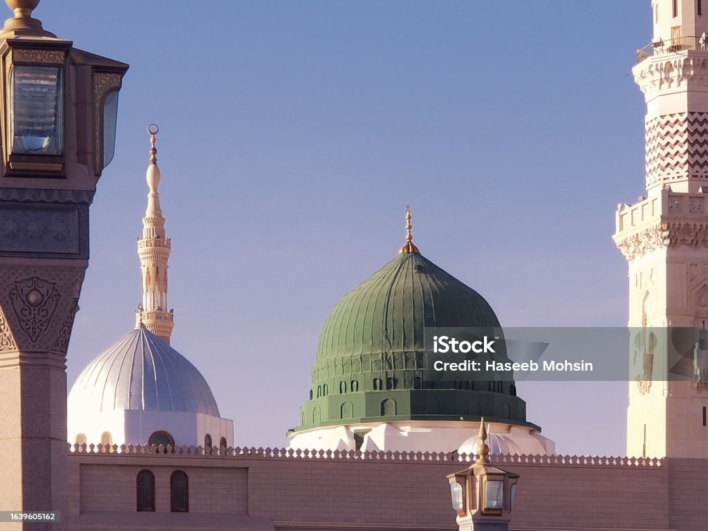 Masjid e Nabavi saw Prophet Mosque Prophe mosque madina, saudi arabia Umrah Stock Photo