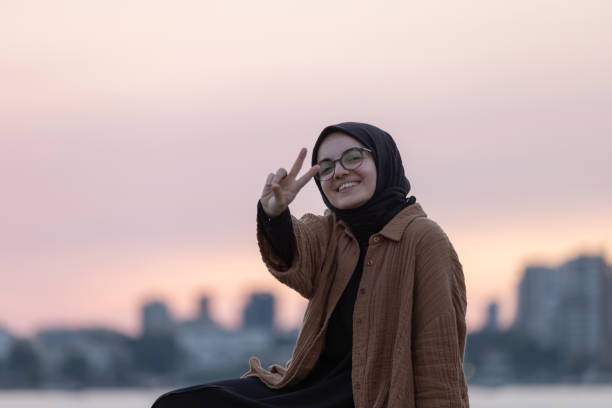 istock Portrait of young hijab lady. 1639624169