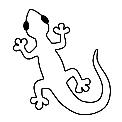 lizard sticker in the form of a black line