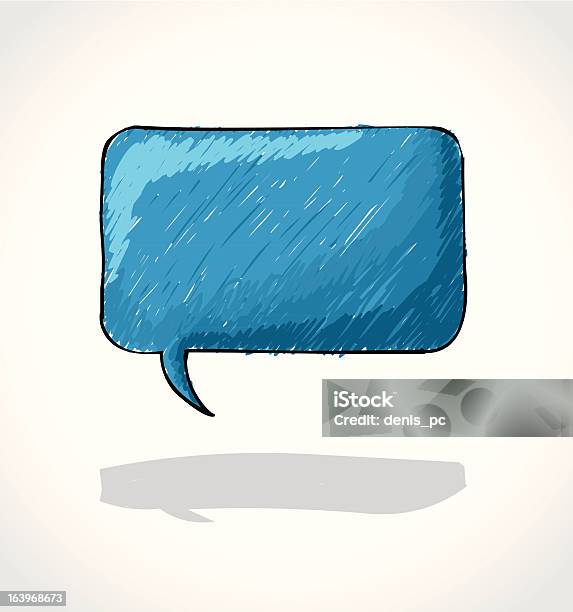 Blue Speech Balloon Stock Illustration - Download Image Now - Blue, Cartoon, Communication