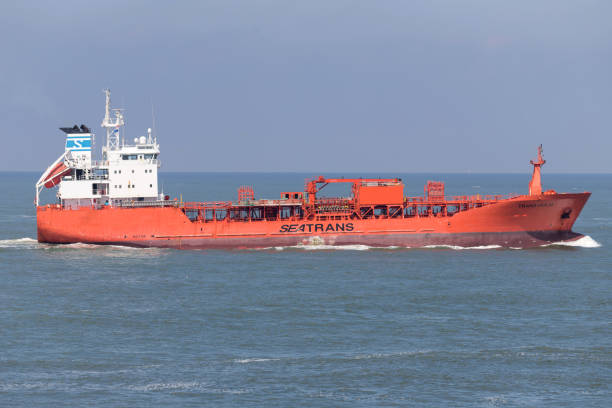 Maasvlakte, Netherlands - July 5, 2019: chemical tanker Trans Holm inbound Rotterdam