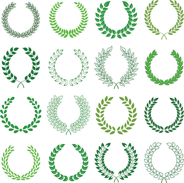 vector collection of laurel wreaths vector art illustration