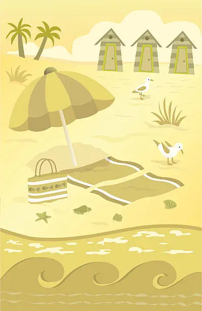 Vector illustration of At the Beach