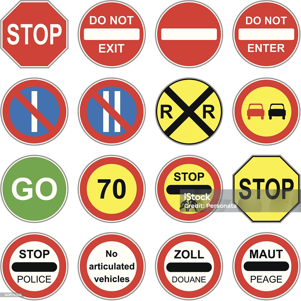 Znaki drogowe - Grafika wektorowa royalty-free (Bezpieczeństwo)