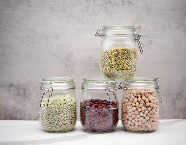 istock Food storage with glass jars. 1639754712