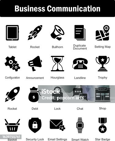 istock A set of 20 Mix icons as tablet, rocket, bullhorn, duplicate document 1639755761