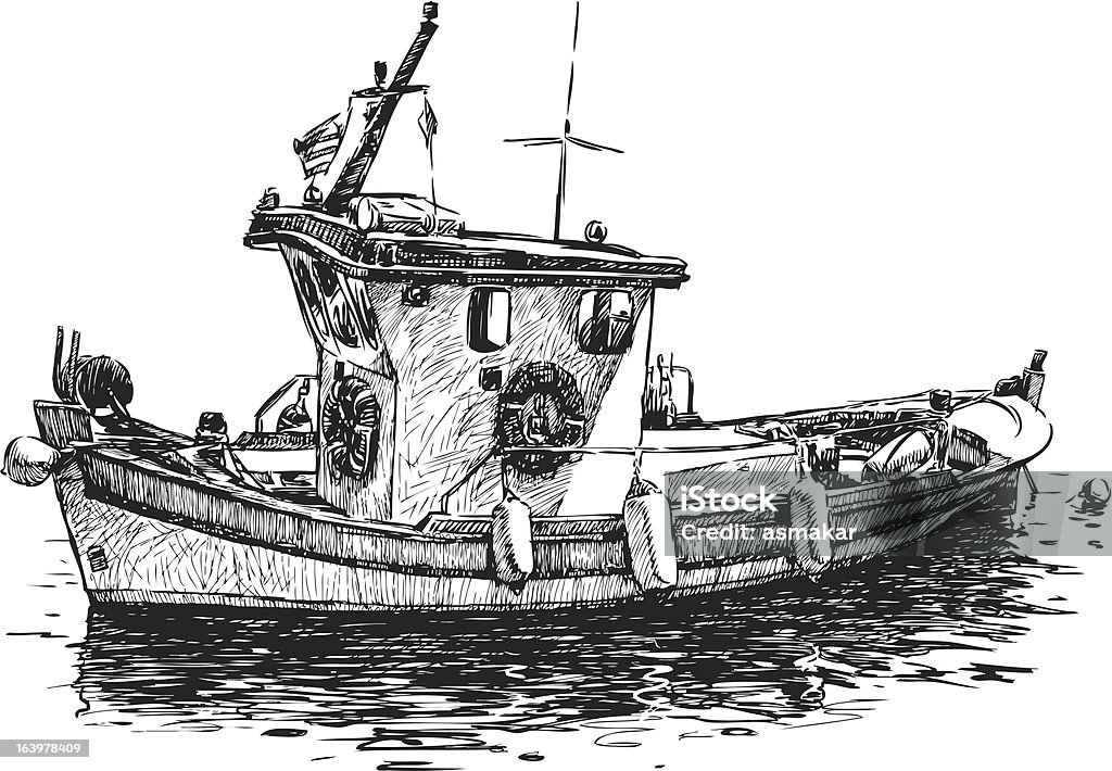 fishing Лодка - Векторная графика Рыболовное судно роялти-фри