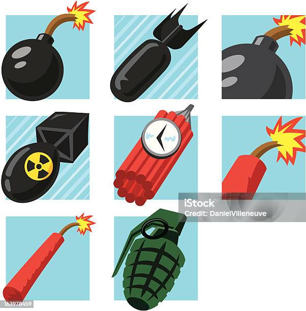 Bombe Symbole Stock Vektor Art und mehr Bilder von Fallen - Fallen, Handgranate, Knallkörper