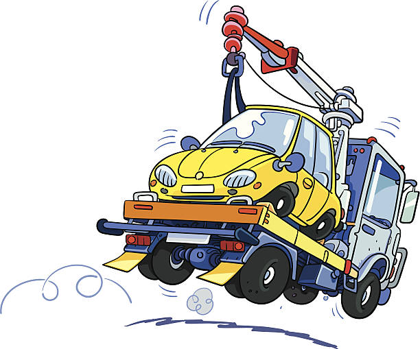 Towing truck vector art illustration