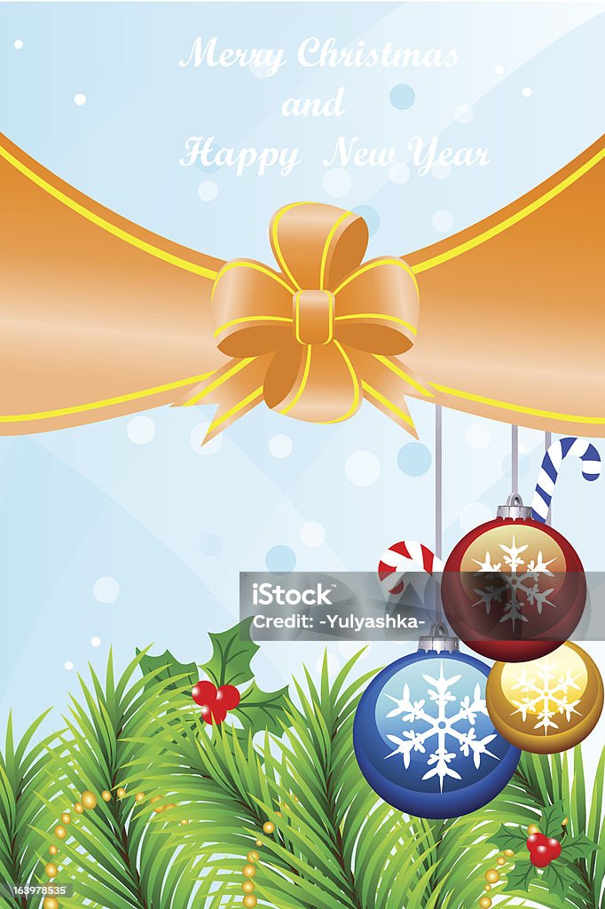 クリスマスのグリーティングカードテンプレート - ちょう結びのロイヤリティフリーベクトルアート