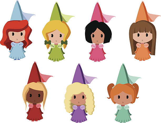 Princesses vector art illustration