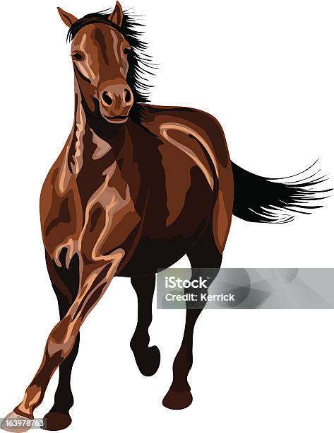 Galloping Pferd Im Sonnenschein Stock Vektor Art und mehr Bilder von Pferd - Pferd, Aktivitäten und Sport, Bewegung