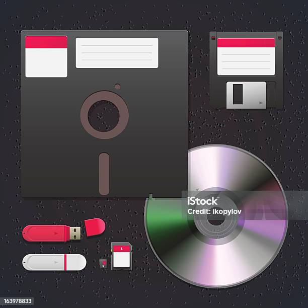 Ilustración de Conjunto De Iconos De Dispositivos De Datos Digitales y más Vectores Libres de Derechos de Accesorio personal