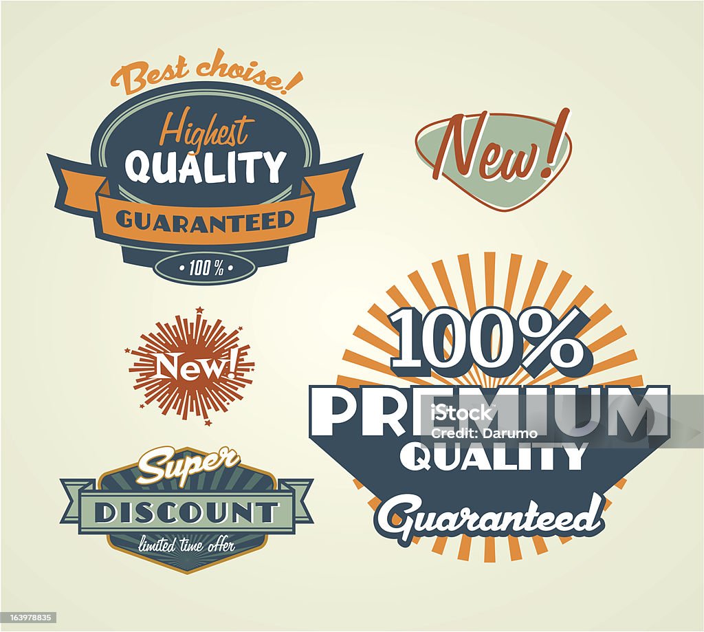 Retro 50 Emblems Retro Emblems Stock Illustration - Download Image Now - 1950-1959 ...