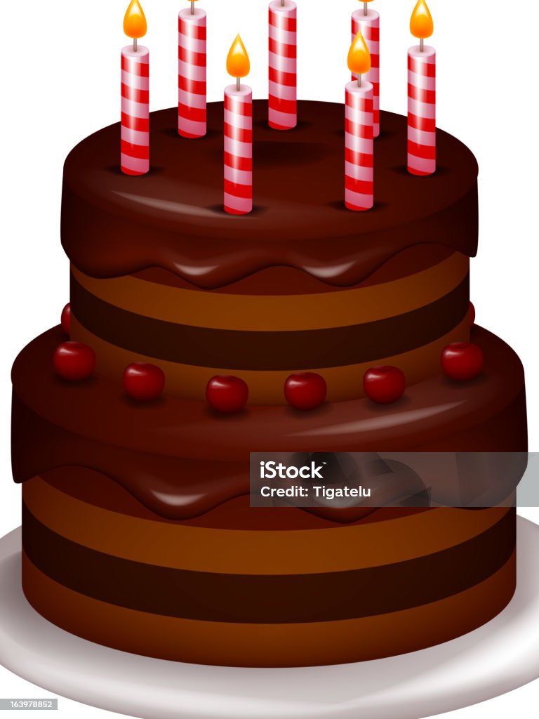 Gâteau d'anniversaire - clipart vectoriel de Aliment libre de droits