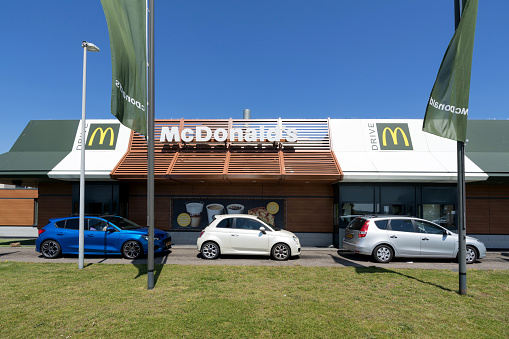 Hoofddoorp, Netherlands - June 28, 2019: McDonald’s McDrive drive-through service