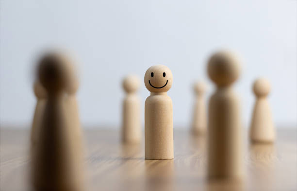 istock Happy and enjoy Stand out from the crowd and different creative idea concepts, Hierarchy, power,One different on better, higher level. Individuality. Unique. Management and leadership concept. 1639800517