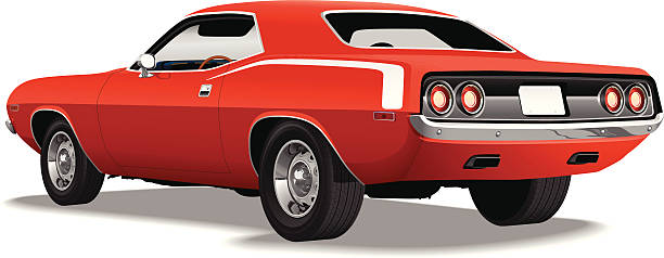 ilustrações de stock, clip art, desenhos animados e ícones de vermelho carro vector detalhadas de pónei - muscle car illustrations