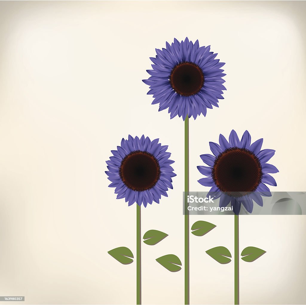 Violet tournesol - clipart vectoriel de Arbre en fleurs libre de droits