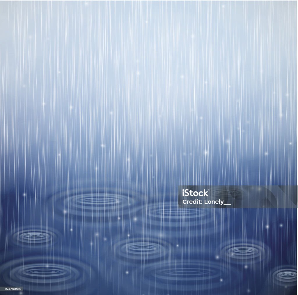 Rainy day Background with rain and waves on the drops. Eps 10 Rain stock vector