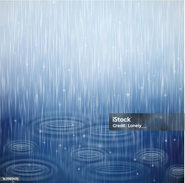 Rainy Day Stock Illustration - Download Image Now - Rain, Puddle, Rippled