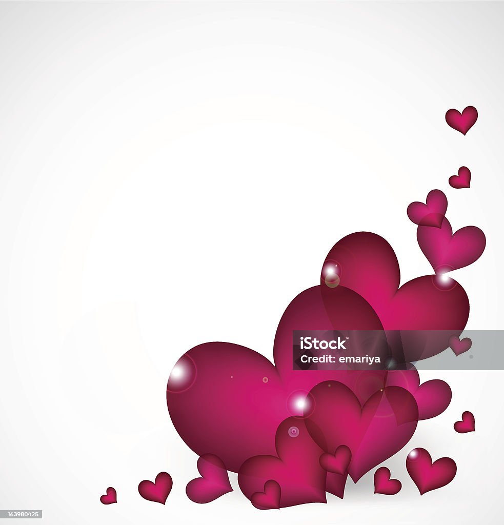Fondo de San Valentín con corazones de color rosa. Vector - arte vectorial de Abstracto libre de derechos