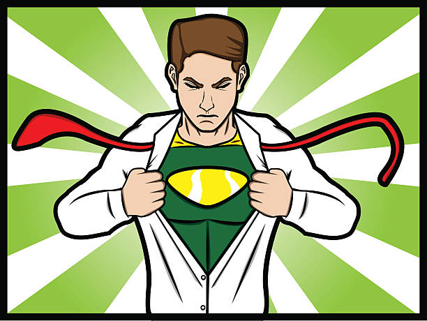 Superhero Transformation vector art illustration