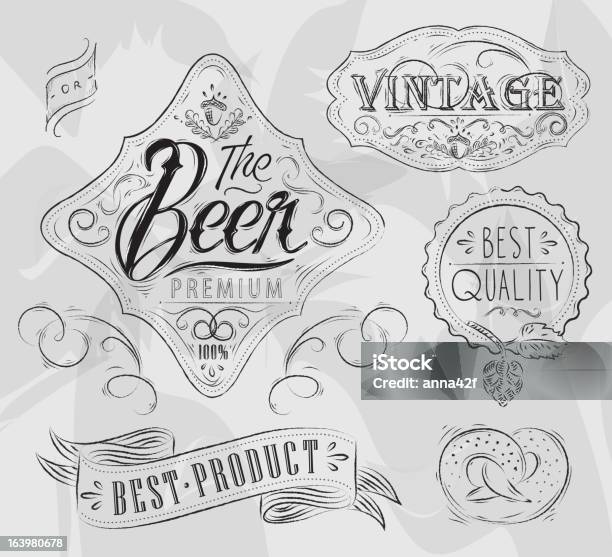 Elementy Vintage Pub - Stockowe grafiki wektorowe i więcej obrazów Bajgiel - Bajgiel, Bar - Lokal gastronomiczny, Bez ludzi