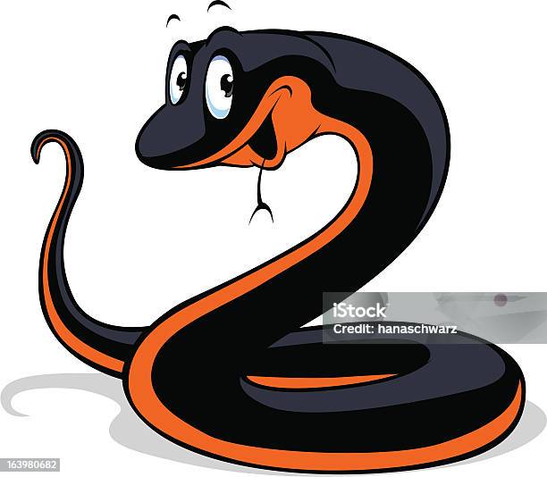 Serpente Nero Fumetto - Immagini vettoriali stock e altre immagini di 2013 - 2013, Animale, Arancione