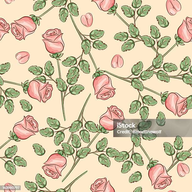 Ilustración de Longstem Rosa Patrón De Repetición y más Vectores Libres de Derechos de Diseño floral - Diseño floral, Beige, Color - Tipo de imagen