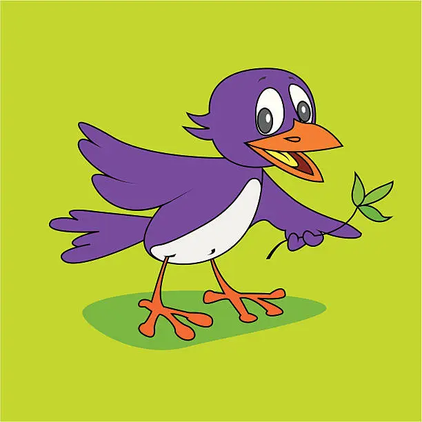 Vector illustration of little bird