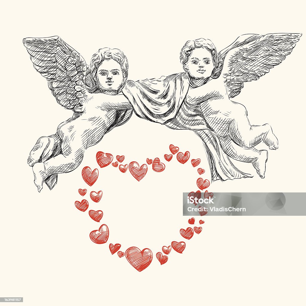 angel ou cupid vetor llustration - Vetor de Amor royalty-free