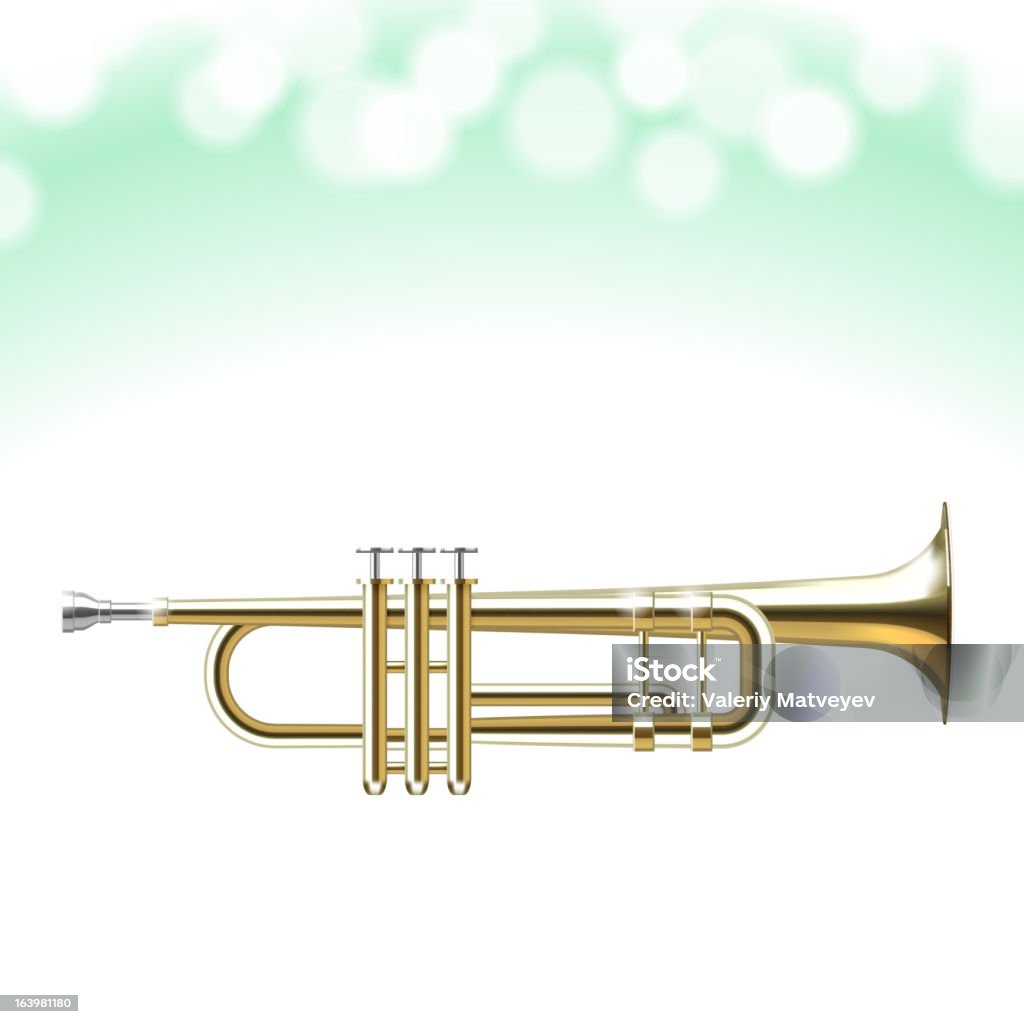 Golden Trumpet Vector Golden Trumpet isolated on white background. EPS10 opacity Equipment stock vector