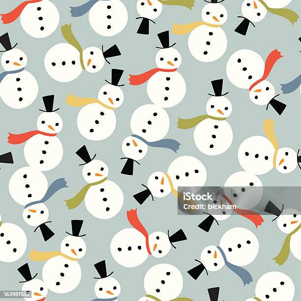 Snowmen With Rainbow Scarves Seamless Pattern Stock Illustration - Download Image Now - Backgrounds, Celebration, Christmas