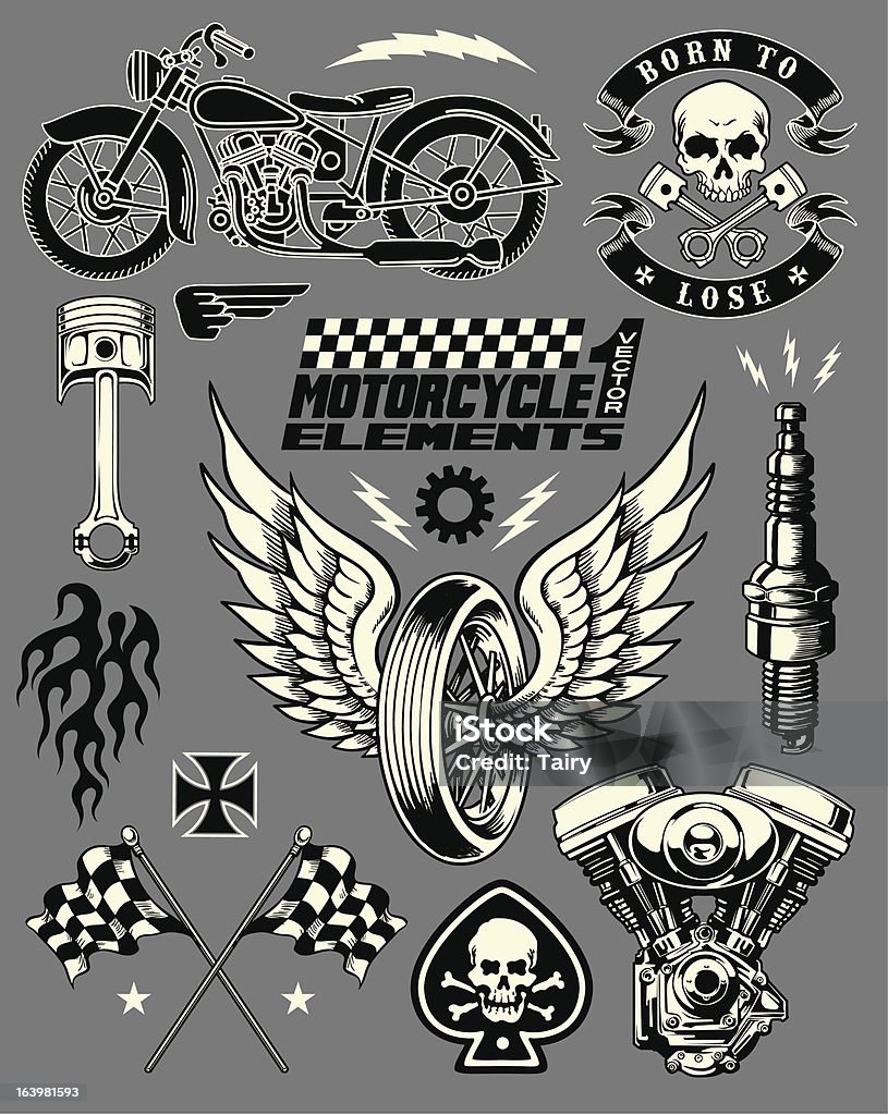 Motorcycle Vector Elements Set Motorcycle stock vector