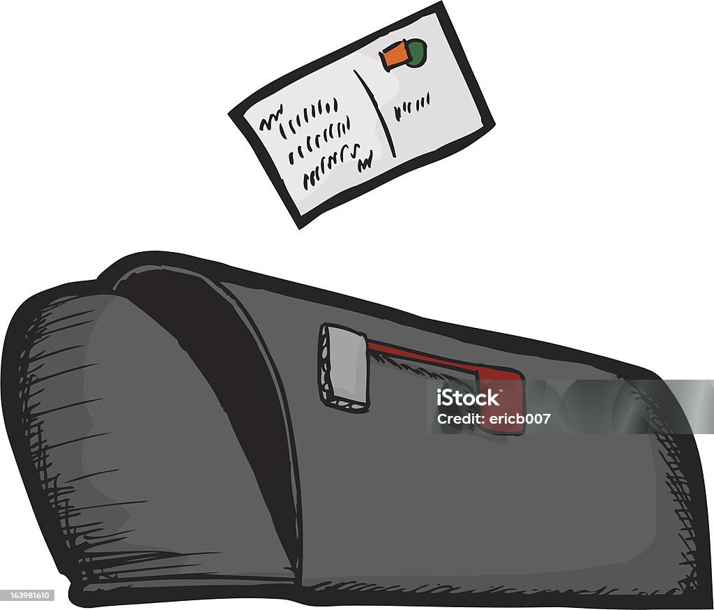 Postbox с Почтовая открытка - Векторная графика Без людей роялти-фри