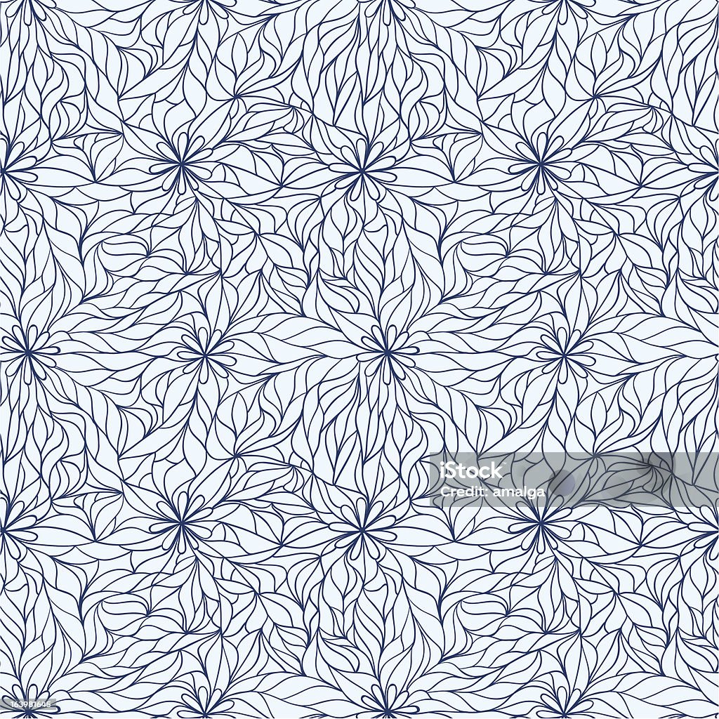 Blue line Blumen-Muster. - Lizenzfrei Abstrakt Vektorgrafik