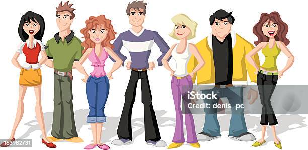 Teenage People Stock Illustration - Download Image Now - Adult, Blond Hair, Boys