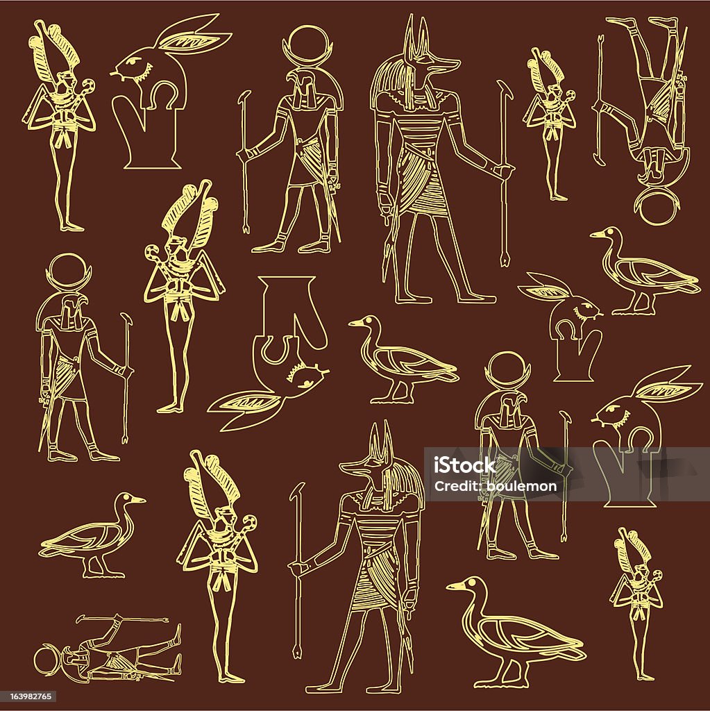 要素��のキャラクターデザインのエジプトの装飾 - アイコンのロイヤリティフリーベクトルアート